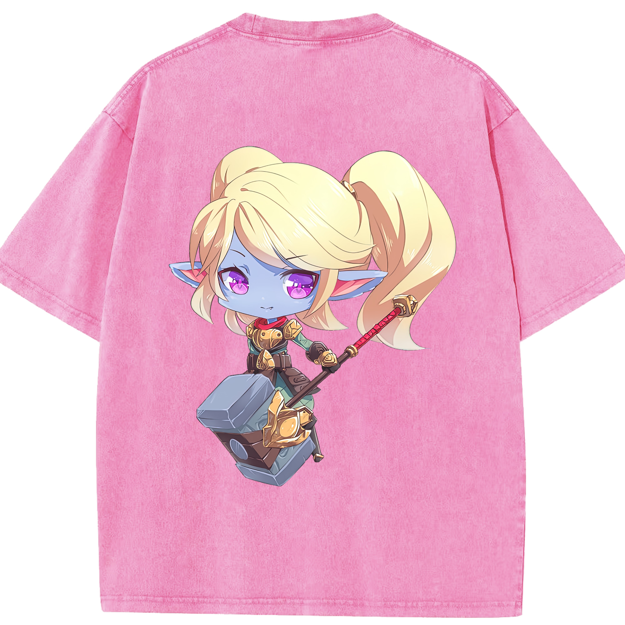 リーグ・オブ・レジェンド League of Legends LOL 綿100% ヴィンテージ風 半袖Tシャツ（背面プリント）